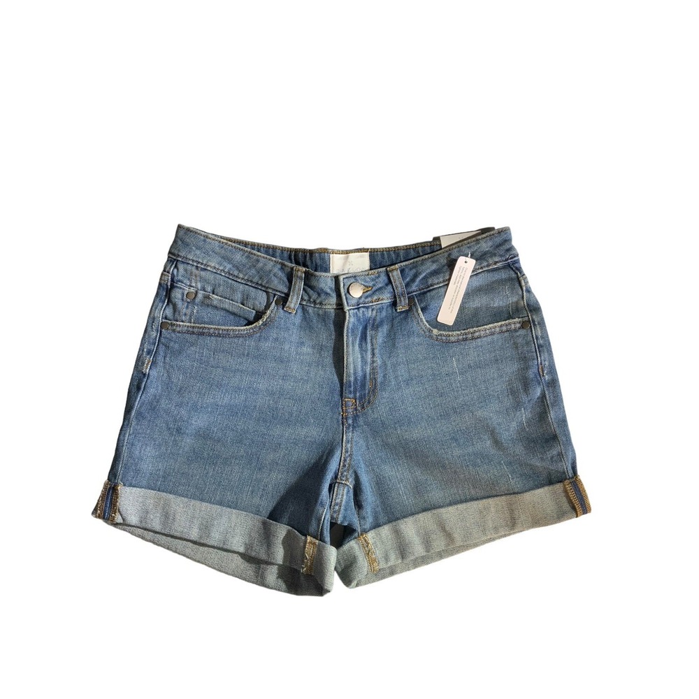 New With Tags Caslon Women's Size 26 Medium Cuffed Blue Jeans Boyfriend‎ Shorts